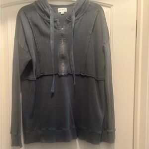 Wonderly M casual Blue Hoodie with Front Zipper